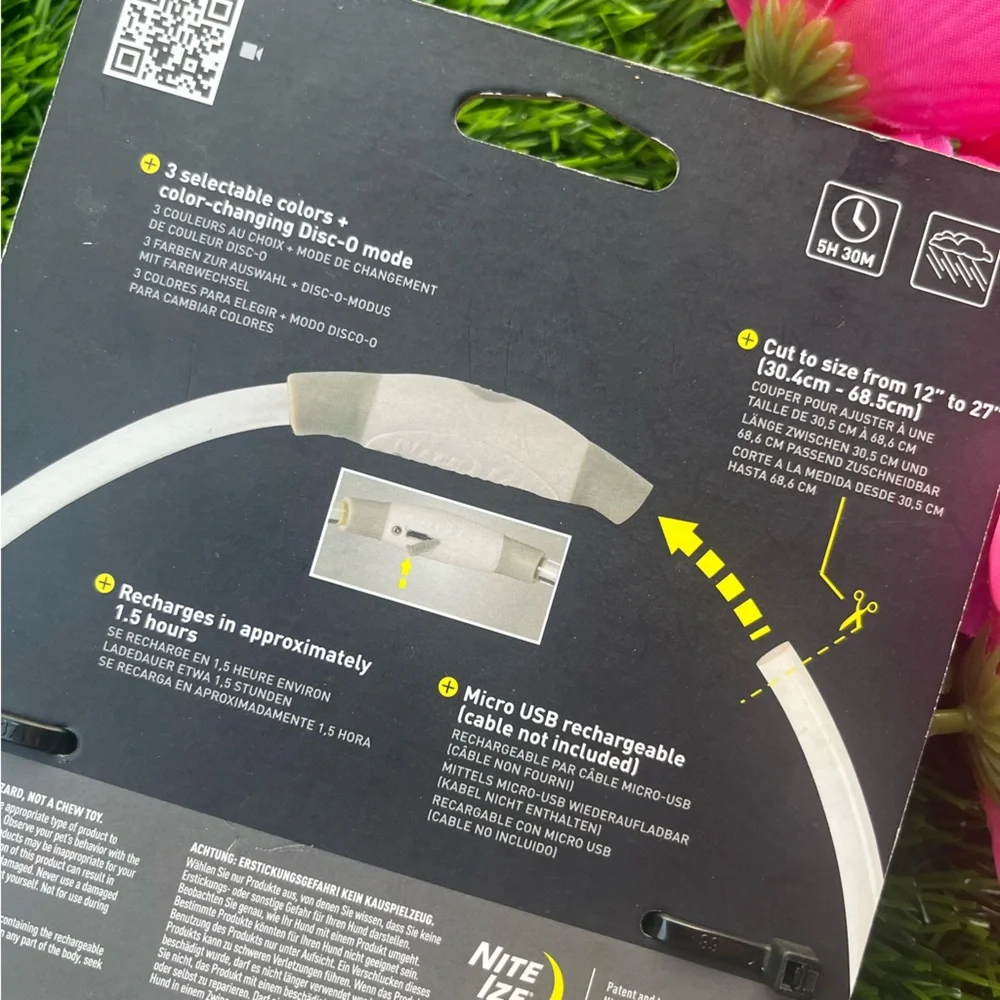 RECHARGEABLE LED DOG SAFETY COLLAR LIGHT NIB PET ANIMAL WALKING